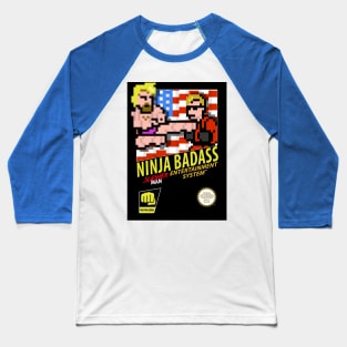 Ninja Badass retro 8 bit Baseball T-Shirt